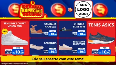 Modelo de TV para TV Horizontal com o tema Ofertas Especiais de Junho para Calçados