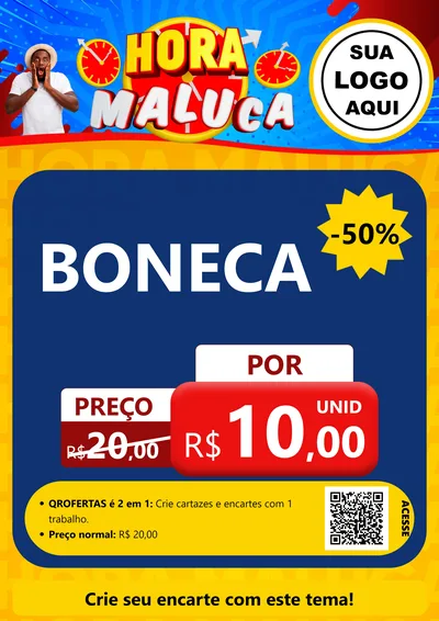 Modelo de Cartaz para Cartaz A4 Vertical com o tema Hora Maluca para Brinquedos