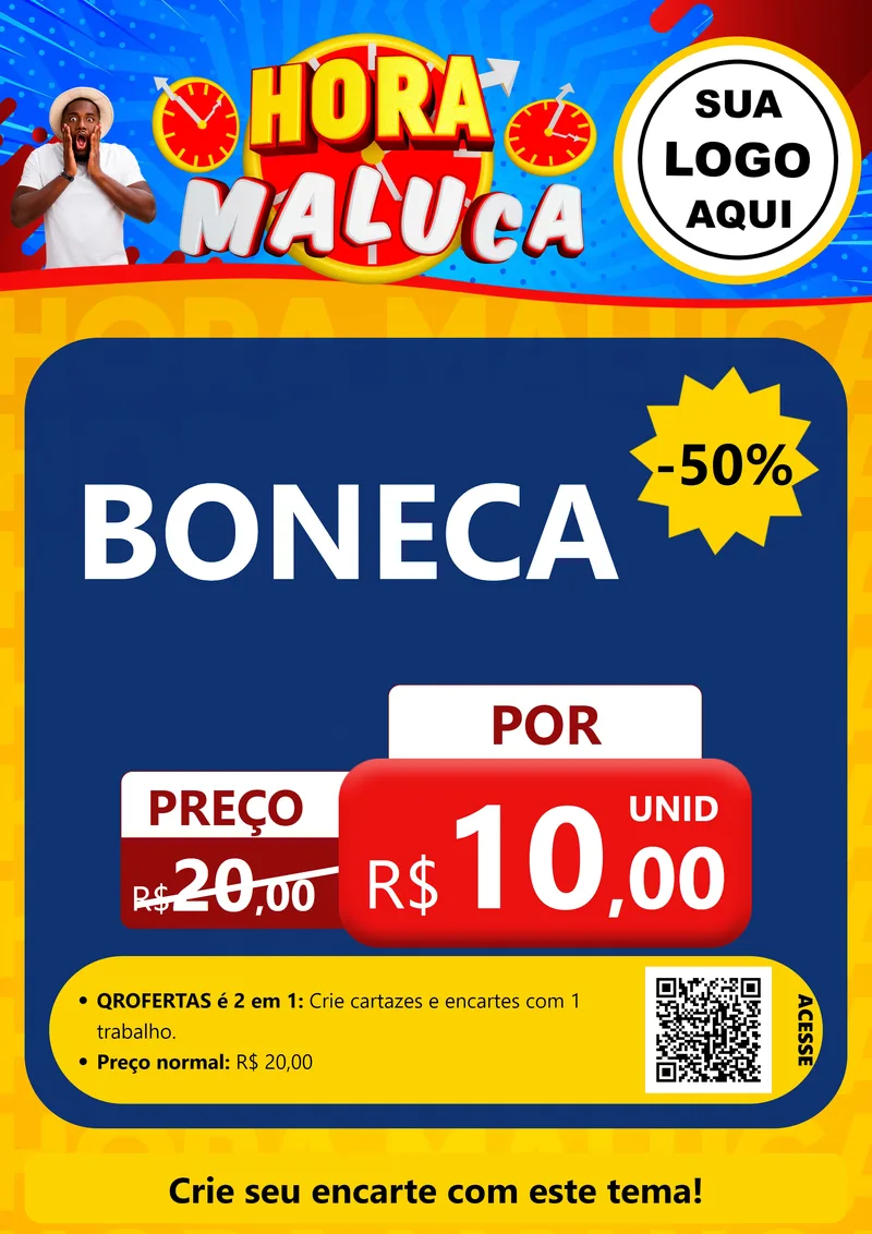 Modelo de Cartaz para Cartaz A4 Vertical com o tema Hora Maluca para Brinquedos