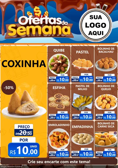 Modelo de Encarte para Encarte A4 Vertical com o tema Ofertas da Semana - Páscoa para Salgadaria