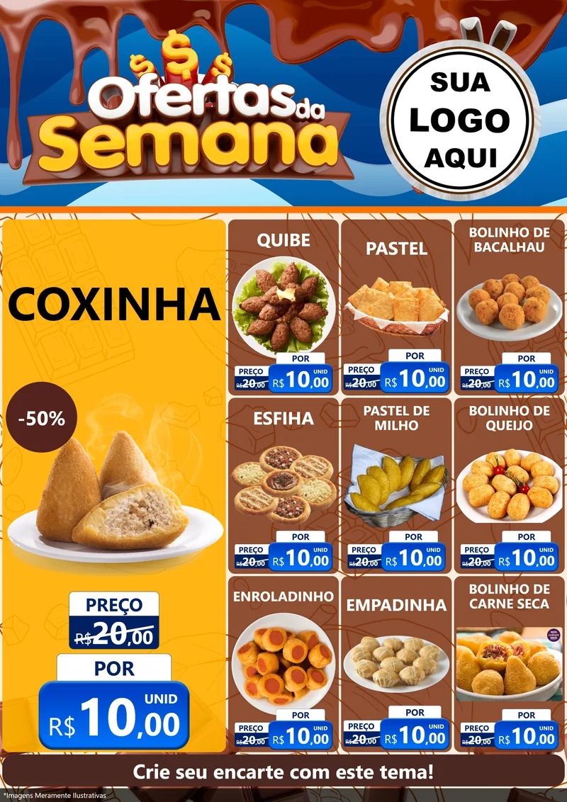 Modelo de Encarte para Encarte A4 Vertical com o tema Ofertas da Semana - Páscoa para Salgadaria