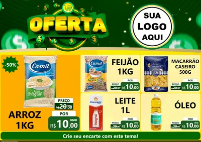 Modelo de Encarte para Encarte A4 Horizontal com o tema Oferta para Supermercado
