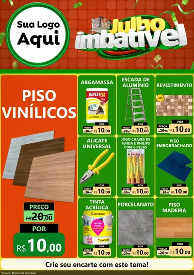 Modelo de Encarte para Encarte A4 Vertical com o tema Julho Imbatível para Material para Construção