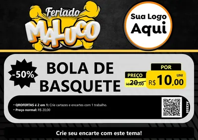 Modelo de Cartaz para Cartaz A4 Horizontal com o tema Feriado Maluco para Artigos Esportivos