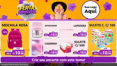Modelo de TV para TV Horizontal com o tema Ofertas Da Primavera para Papelaria