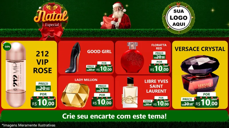Modelo de TV para TV Horizontal com o tema Natal Especial para Perfumes