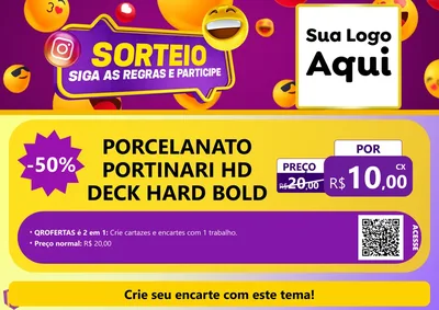 Modelo de Cartaz para Cartaz A4 Horizontal com o tema Sorteio para Pisos e revestimentos