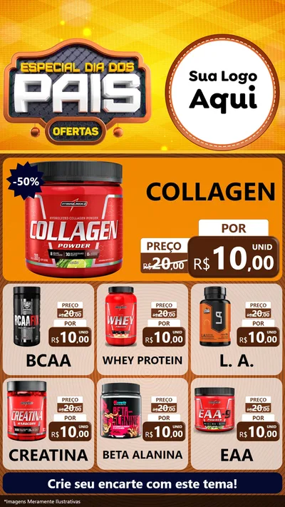 Modelo de Rede Social para Stories com o tema Especial Dia dos Pais para Suplementos alimentares