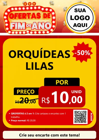 Modelo de Cartaz para Cartaz A4 Vertical com o tema Ofertas de Fim de Ano para Floricultura e jardim