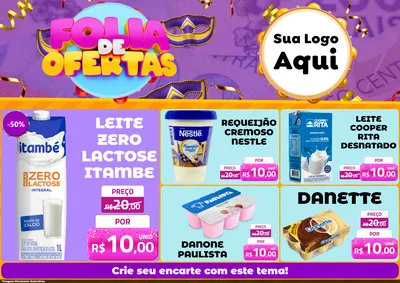 Modelo de Encarte para Encarte A4 Horizontal com o tema Folia de Ofertas para Frios e Laticínios