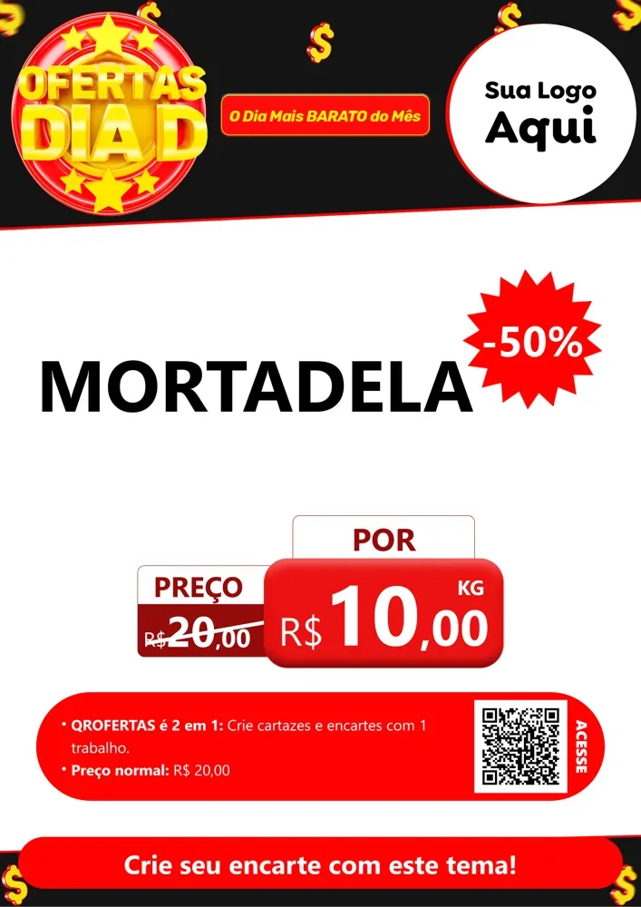 Modelo de Cartaz para Cartaz A4 Vertical com o tema Dia D para Frios e Laticínios