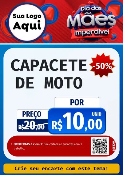 Modelo de Cartaz para Cartaz A4 Vertical com o tema Dia Das Mães Imperdível para Moto peças