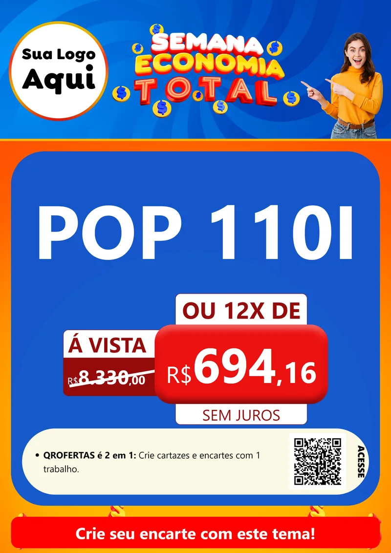 Modelo de Cartaz para Cartaz A4 Vertical com o tema Semana Economia Total para Concessionaria de Motos
