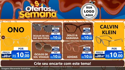 Modelo de TV para TV Horizontal com o tema Ofertas da Semana - Páscoa para Óticas