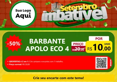 Modelo de Cartaz para Cartaz A4 Horizontal com o tema Setembro Imbatível para Armarinho e Aviamentos