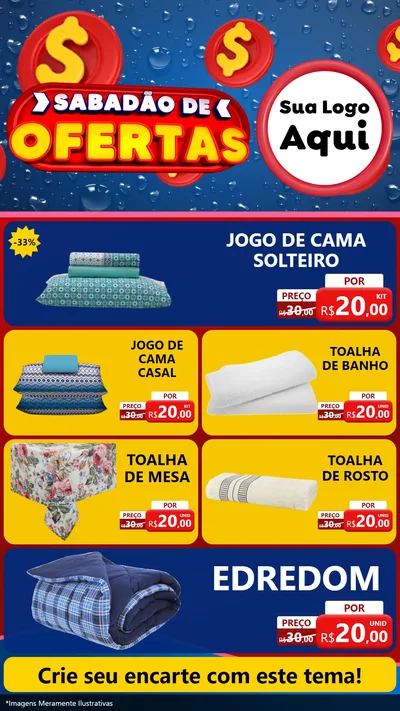 Modelo de TV para TV Vertical com o tema Sabadão de Ofertas para Cama, Mesa e Banho