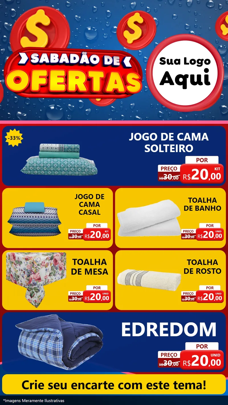 Modelo de TV para TV Vertical com o tema Sabadão de Ofertas para Cama, Mesa e Banho