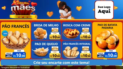 Modelo de TV para TV Horizontal com o tema Mês das Mães para Padaria