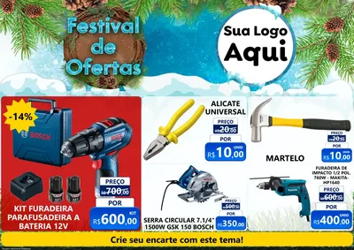 Modelo de Encarte para Encarte A4 Horizontal com o tema Festival de Ofertas - Inverno para Maquinas e Ferramentas