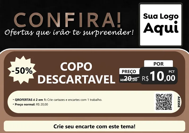 Modelo de Cartaz para Cartaz A4 Horizontal com o tema Confira! Ofertas que irão te surpreender! para Embalagens