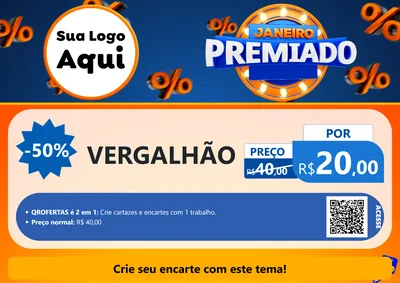 Modelo de Cartaz para Cartaz A4 Horizontal com o tema Janeiro Premiado para Ferragens