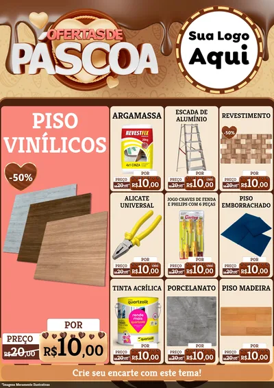 Modelo de Encarte para Encarte A4 Vertical com o tema Ofertas de Páscoa para Material para Construção
