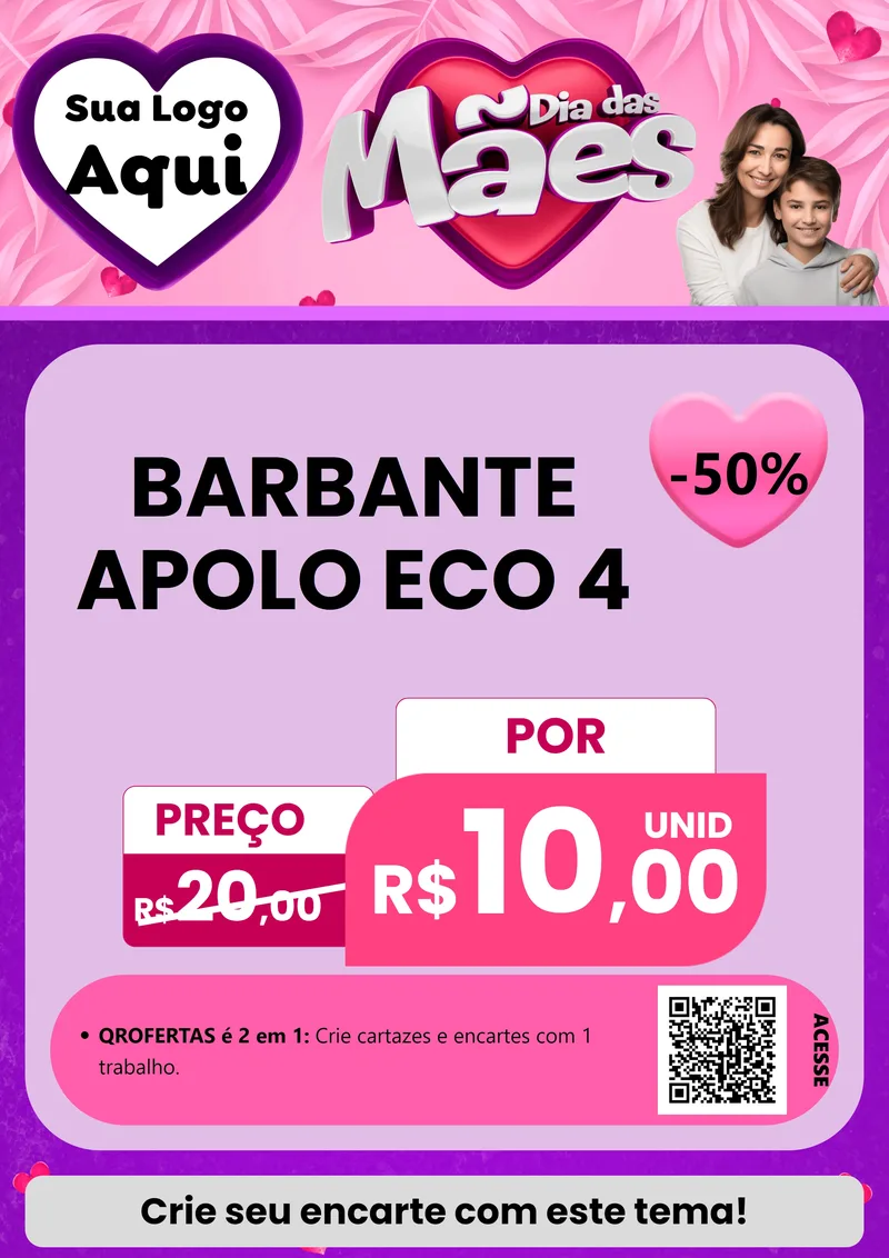 Modelo de Cartaz para Cartaz A4 Vertical com o tema Dia das Mães para Armarinho e Aviamentos