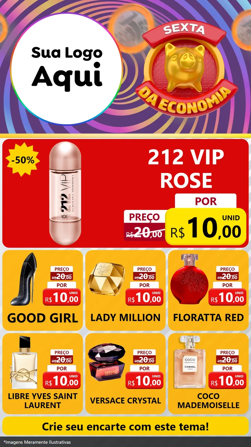 Modelo de Rede Social para Stories com o tema Sexta da Economia para Perfumes
