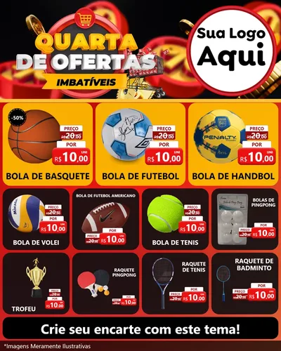 Modelo de Rede Social para Feed Instagram com o tema Quarta de Ofertas Imbatíveis para Artigos Esportivos