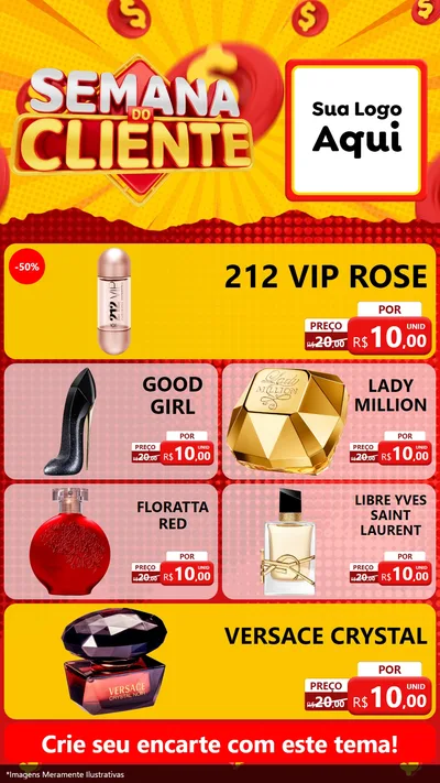 Modelo de TV para TV Vertical com o tema Semana do Cliente para Perfumes