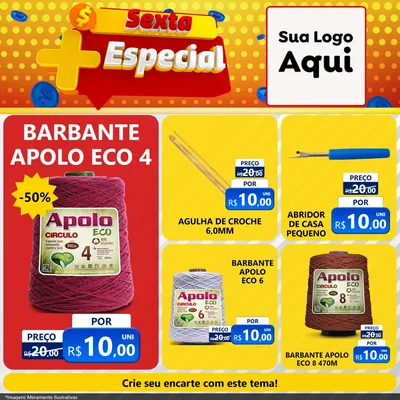 Modelo de Rede Social para Feed Facebook com o tema Sexta Mais Especial para Armarinho e Aviamentos