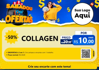 Modelo de Cartaz para Cartaz A4 Horizontal com o tema Sabadou de Ofertas para Suplementos alimentares