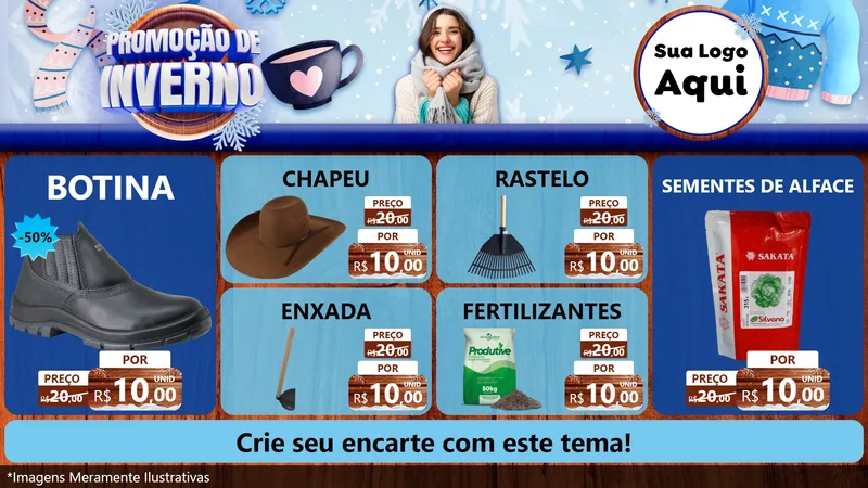 Modelo de TV para TV Horizontal com o tema Promoção de Inverno para Agropecuária