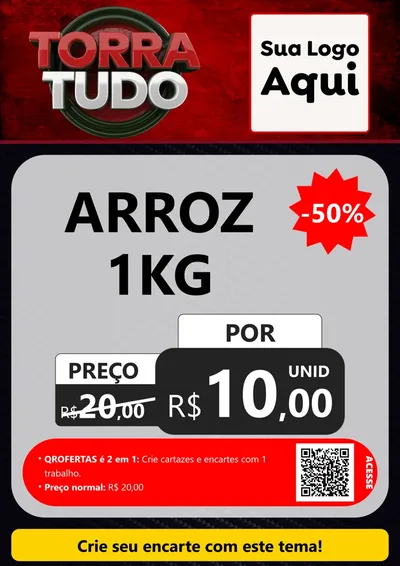 Modelo de Cartaz para Cartaz A4 Vertical com o tema Torra Tudo para Supermercado