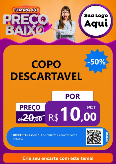 Modelo de Cartaz para Cartaz A4 Vertical com o tema Semana do Preço Baixo para Embalagens