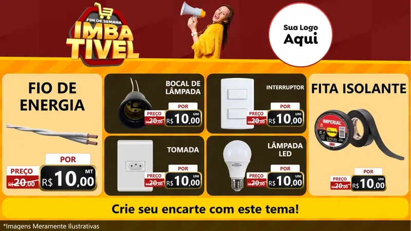Modelo de TV para TV Horizontal com o tema Fim de Semana Imbatível para Materiais Elétricos