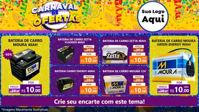 Modelo de TV para TV Horizontal com o tema Carnaval de Ofertas para Baterias Elétricas