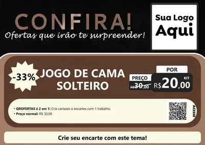 Modelo de Cartaz para Cartaz A4 Horizontal com o tema Confira! Ofertas que irão te surpreender! para Cama, Mesa e Banho