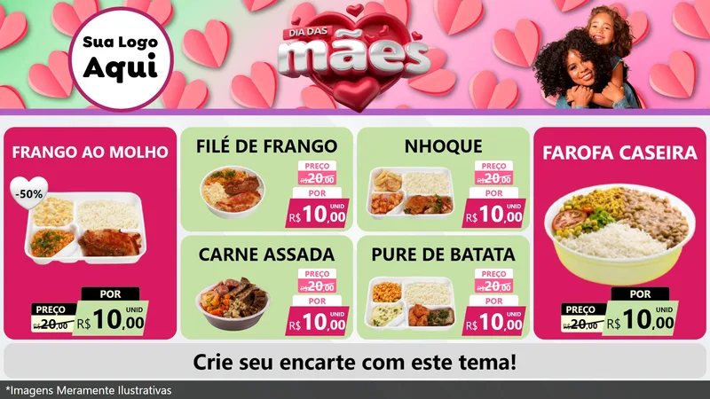 Modelo de TV para TV Horizontal com o tema Dia das Mães para Restaurante