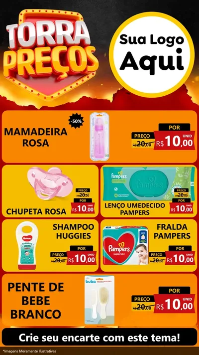 Modelo de TV para TV Vertical com o tema Torra Preços para Bebês