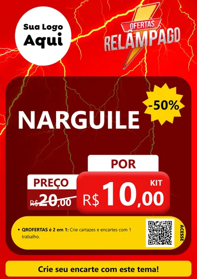 Modelo de Cartaz para Cartaz A4 Vertical com o tema Ofertas Relâmpago para Tabacaria