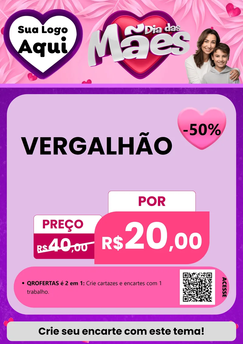 Modelo de Cartaz para Cartaz A4 Vertical com o tema Dia das Mães para Ferragens