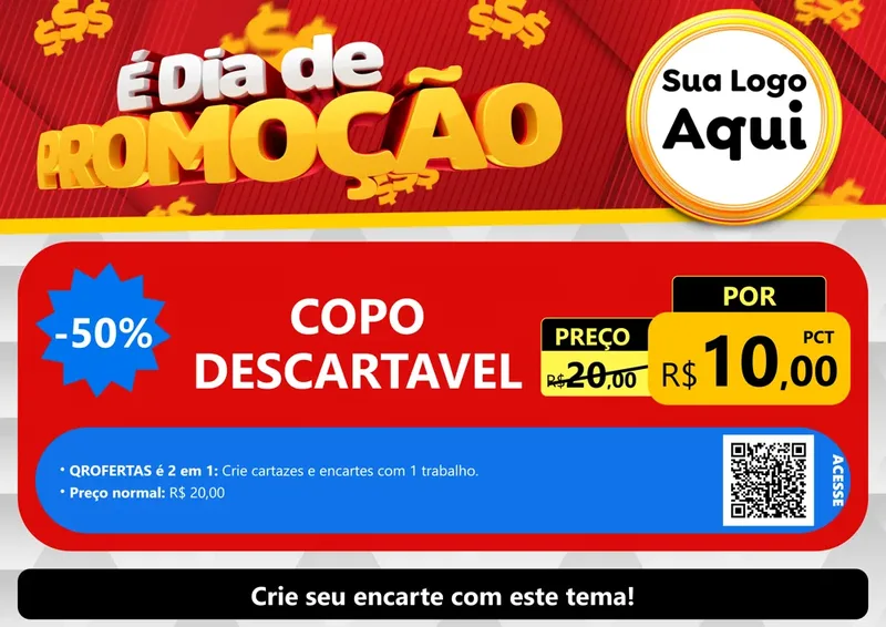 Modelo de Cartaz para Cartaz A4 Horizontal com o tema É Dia De Promoção para Embalagens