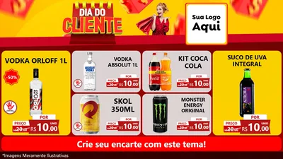 Modelo de TV para TV Horizontal com o tema Dia do Cliente para Distribuidora de bebidas