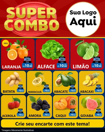 Modelo de Rede Social para Feed Instagram com o tema Super Combo para Hortifrúti
