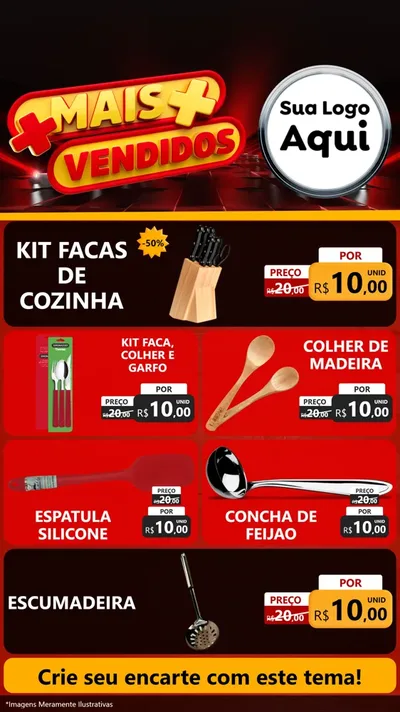 Modelo de TV para TV Vertical com o tema Mais Vendidos para Utilidades Domésticas