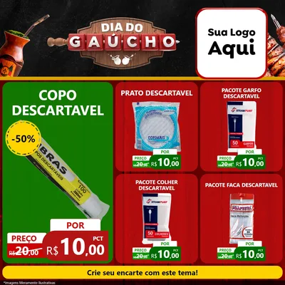 Modelo de Rede Social para Feed Facebook com o tema Dia do Gaúcho para Embalagens