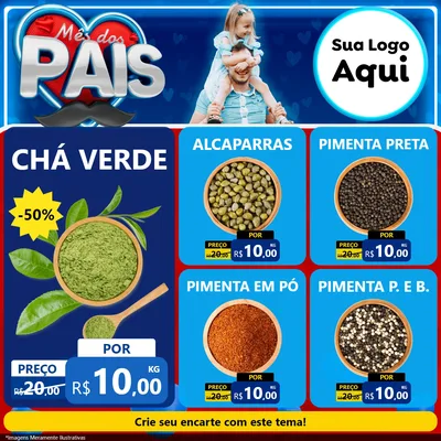 Modelo de Rede Social para Feed Facebook com o tema Mês Dos Pais para Produtos Naturais