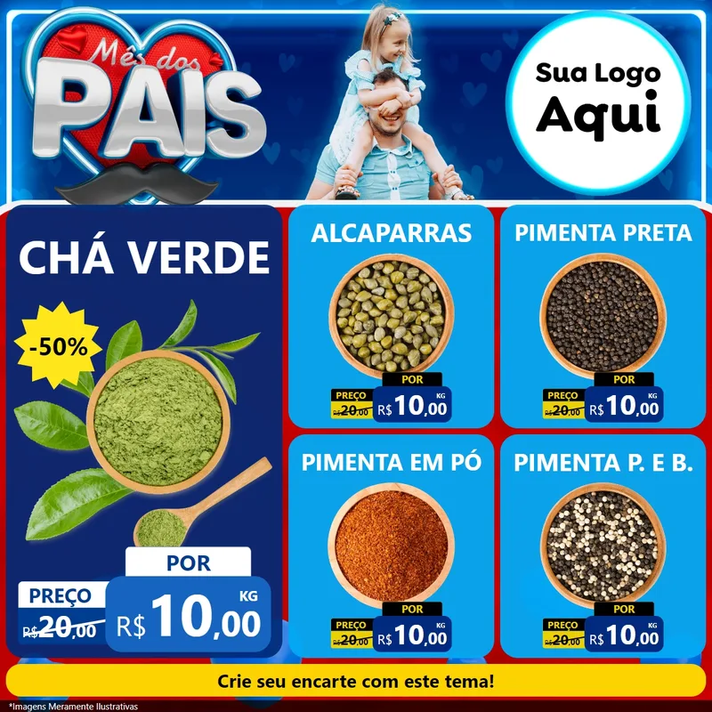 Modelo de Rede Social para Feed Facebook com o tema Mês Dos Pais para Produtos Naturais