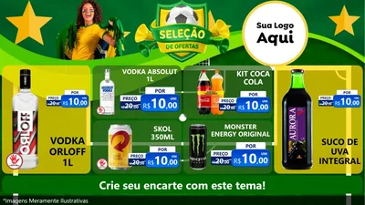 Modelo de TV para TV Horizontal com o tema Seleção de Ofertas - Copa para Distribuidora de bebidas